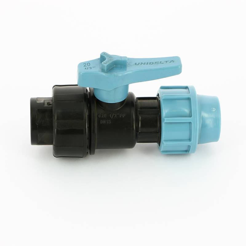 Кран шаровый компрессионный Unidelta 20x1/2 ПНД 1071020002001