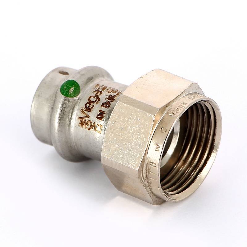 Муфта пресс с накидной гайкой Viega Sanpress Inox 18x3/4 нержавеющая сталь 437602