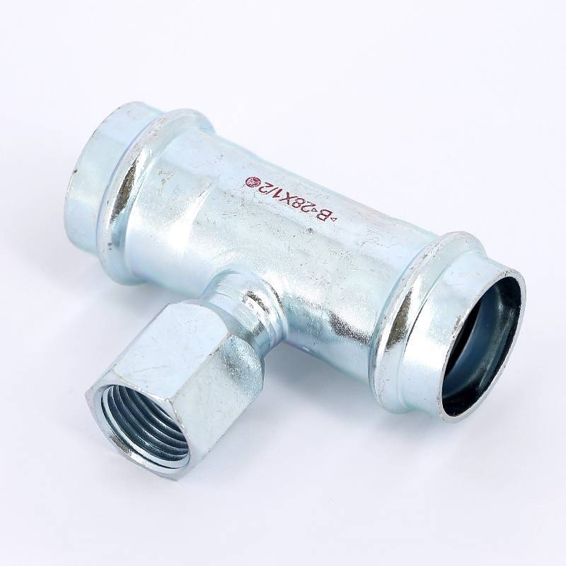 Тройник пресс-В IBP B-Press Carbon 28x1/2x28 мм оцинкованная сталь PC4130G0280428