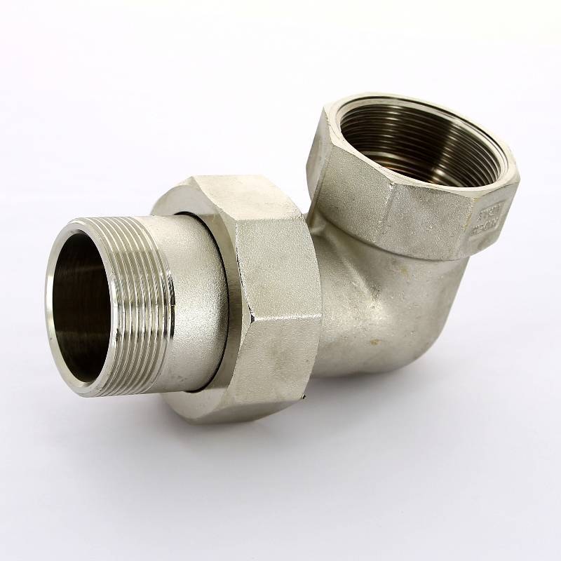 Разъемное соединение Tiemme 2 НВ угловое никелированное с прокладкой O-ring 1500543