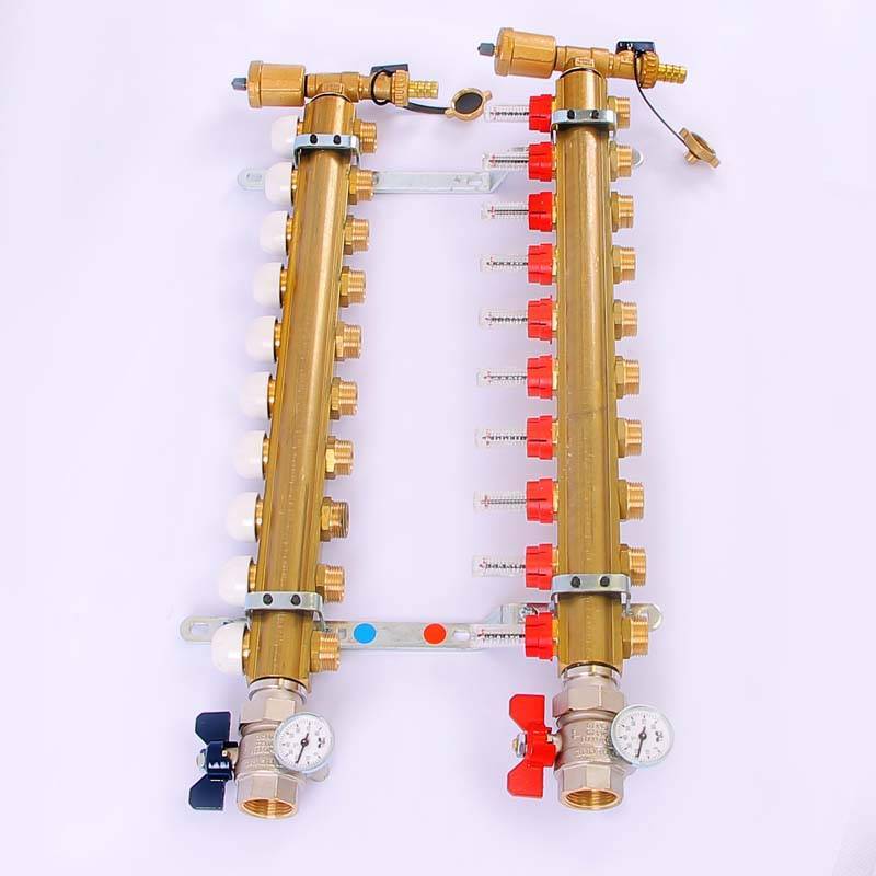 Коллекторная группа Tiemme 1 x 3/4 EK 10 выходов с расходомерами и вентилями 3870011