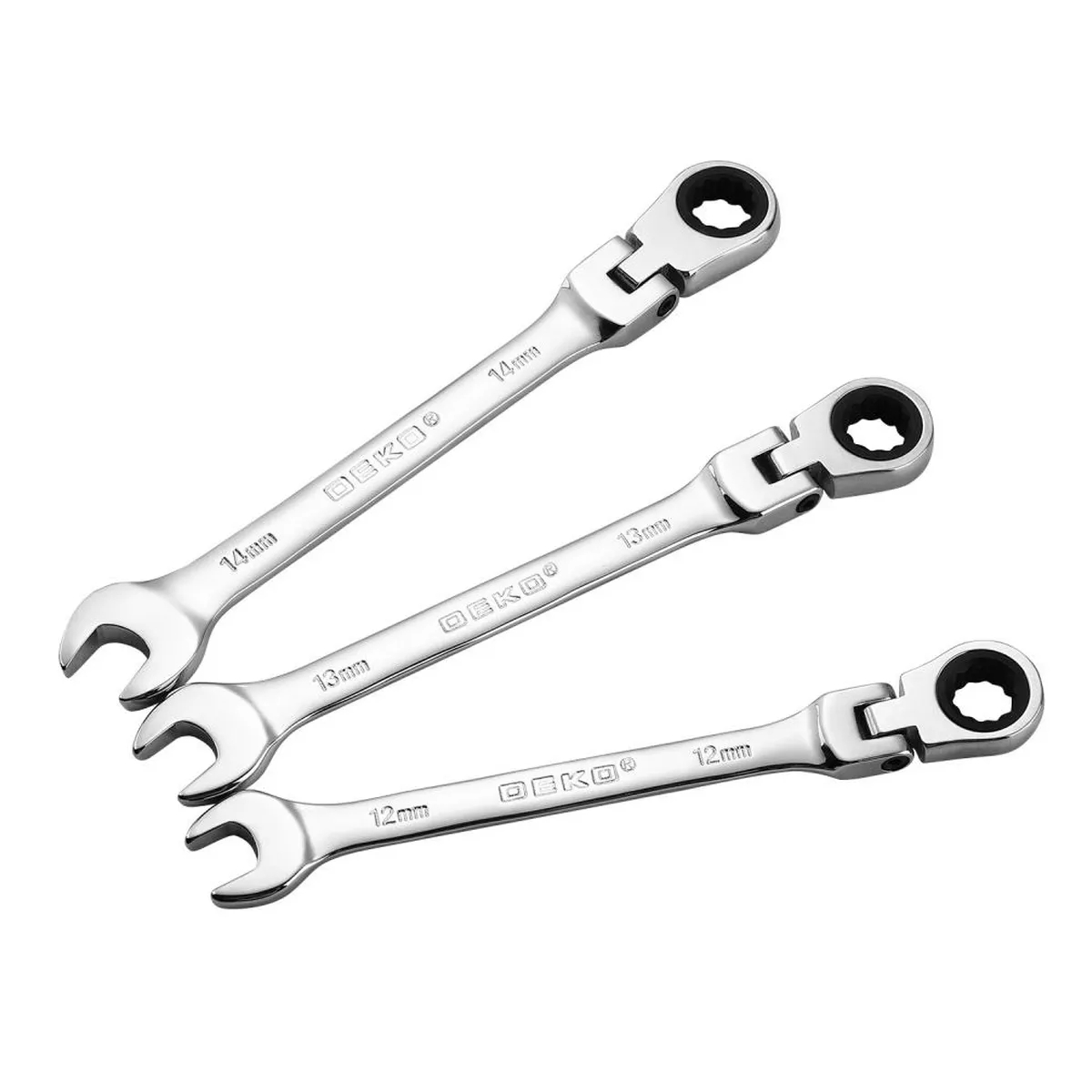Набор комбинированных трещоточных шарнирных ключей DEKO RW02 8-17 мм 6 предметов RW02