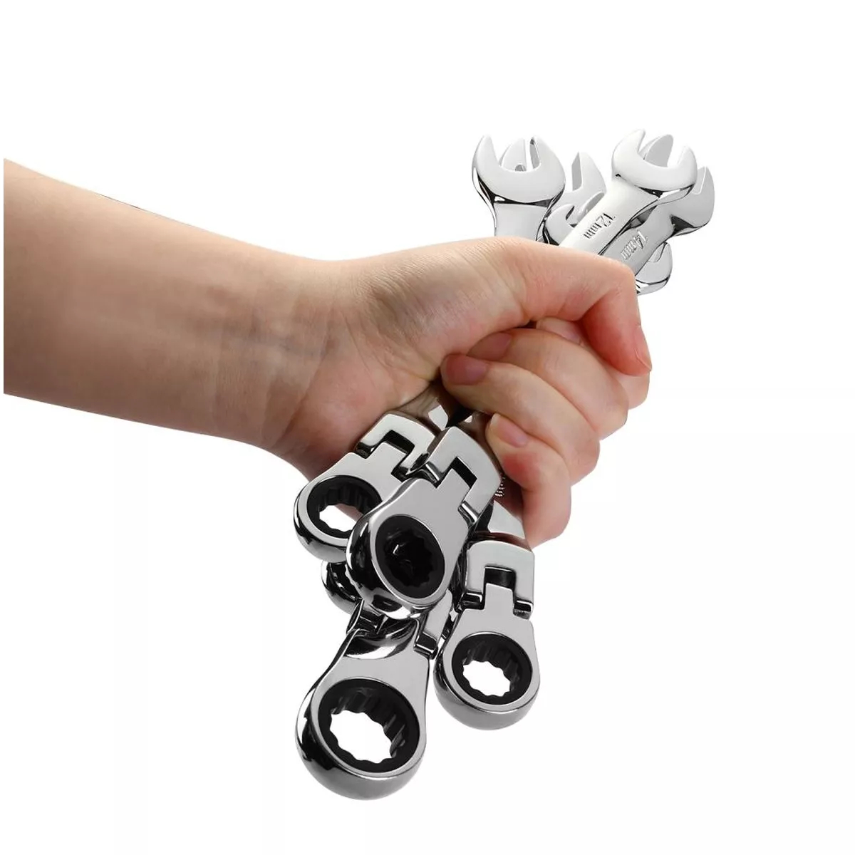 Набор комбинированных трещоточных шарнирных ключей DEKO RW02 8-17 мм 6 предметов RW02