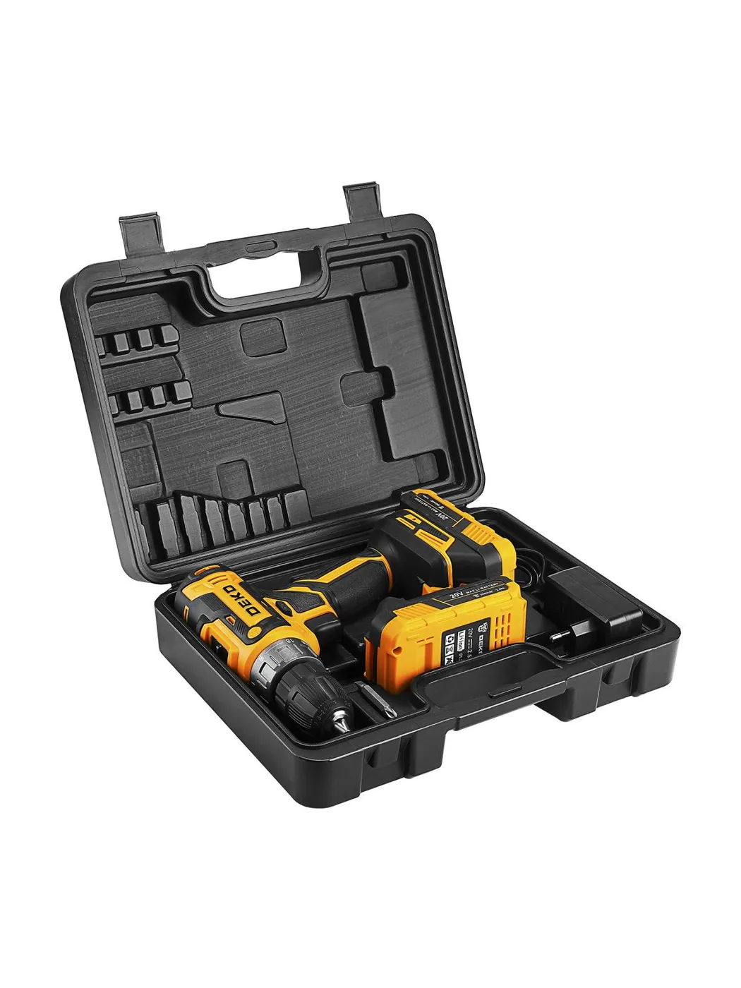 Дрель-шуруповерт аккумуляторная DEKO DKCD20-Li 20 В 2x2.5 Ач Case 085-1123