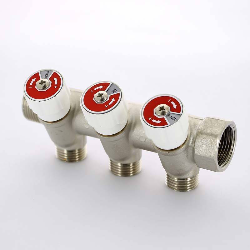 Коллектор с вентилями Uni-Fitt 3/4 3 выхода 1/2 40 мм 400N3230