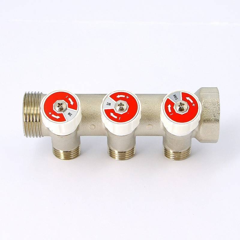 Коллектор никелированный Uni-Fitt 1 НВ 3 выхода 1/2 Н 40 мм 404N4230