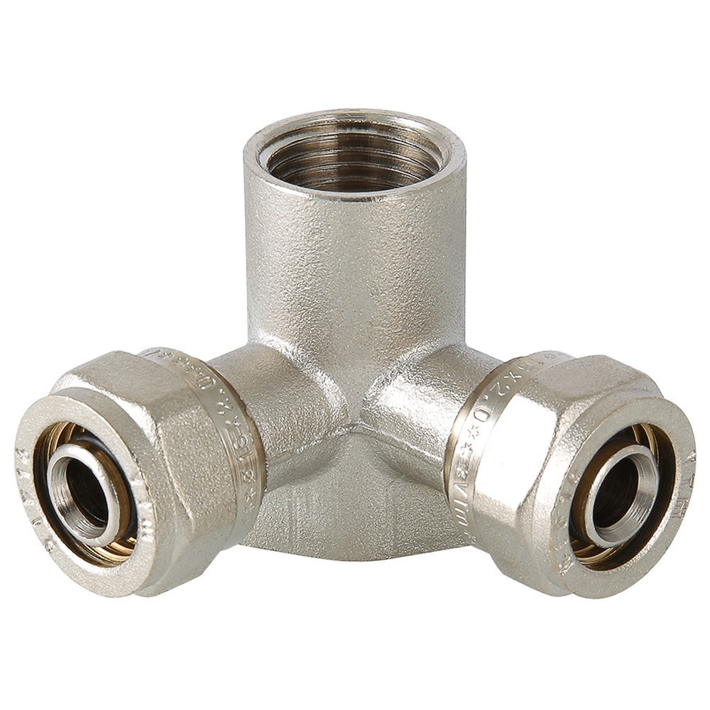 Тройник обжимной VALTEC VTm.334.N с креплением и внутренней резьбой 20x1/2x20 мм VTm.334.N.200420