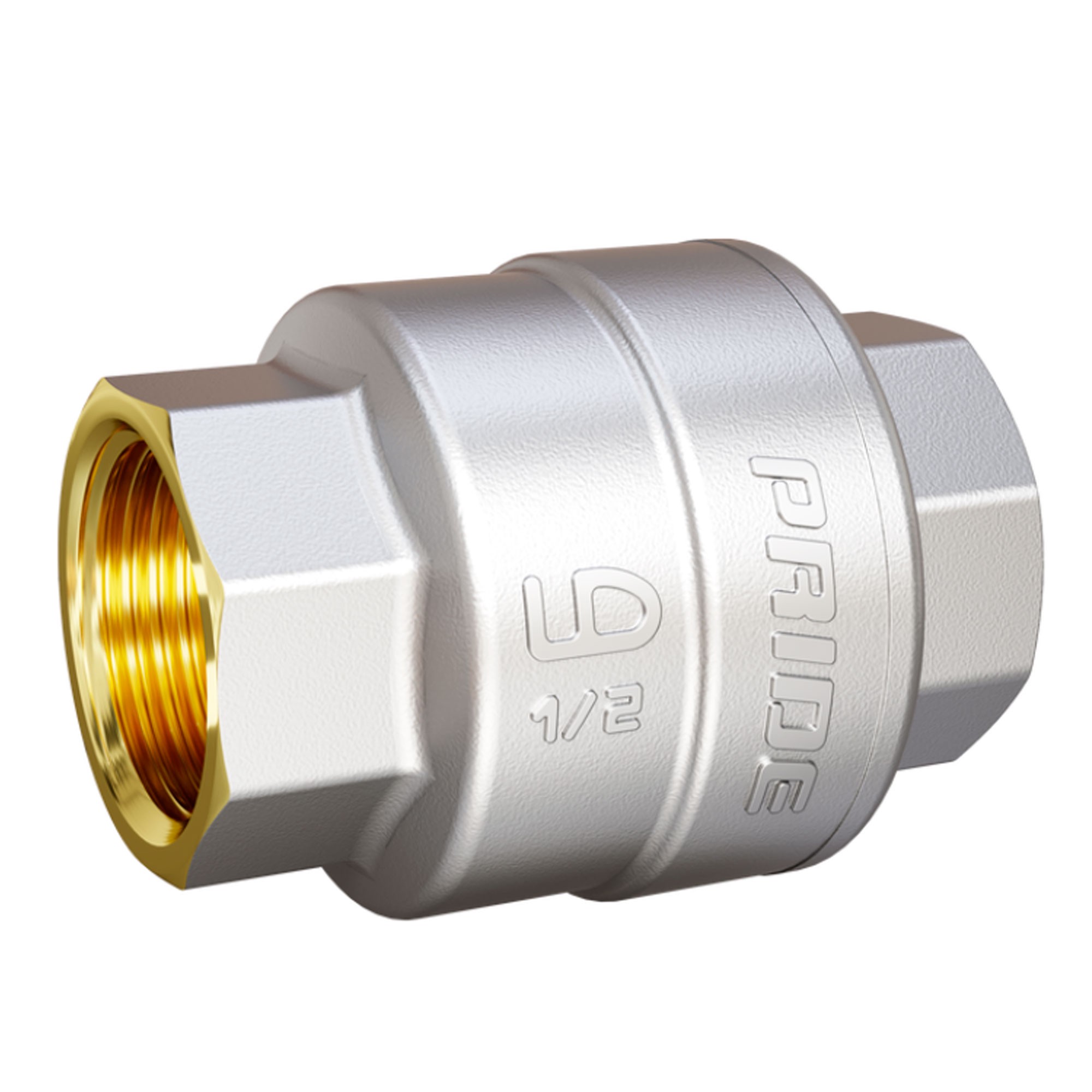 Клапан обратный пружинный LD Pride латунный шток 1/2 ВВ 58.15.В-В