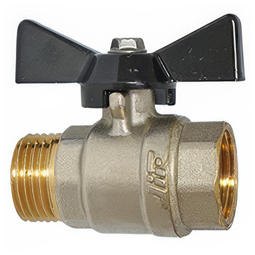 Кран шаровый JIF 3/4 ВН ручка бабочка черная JIF355