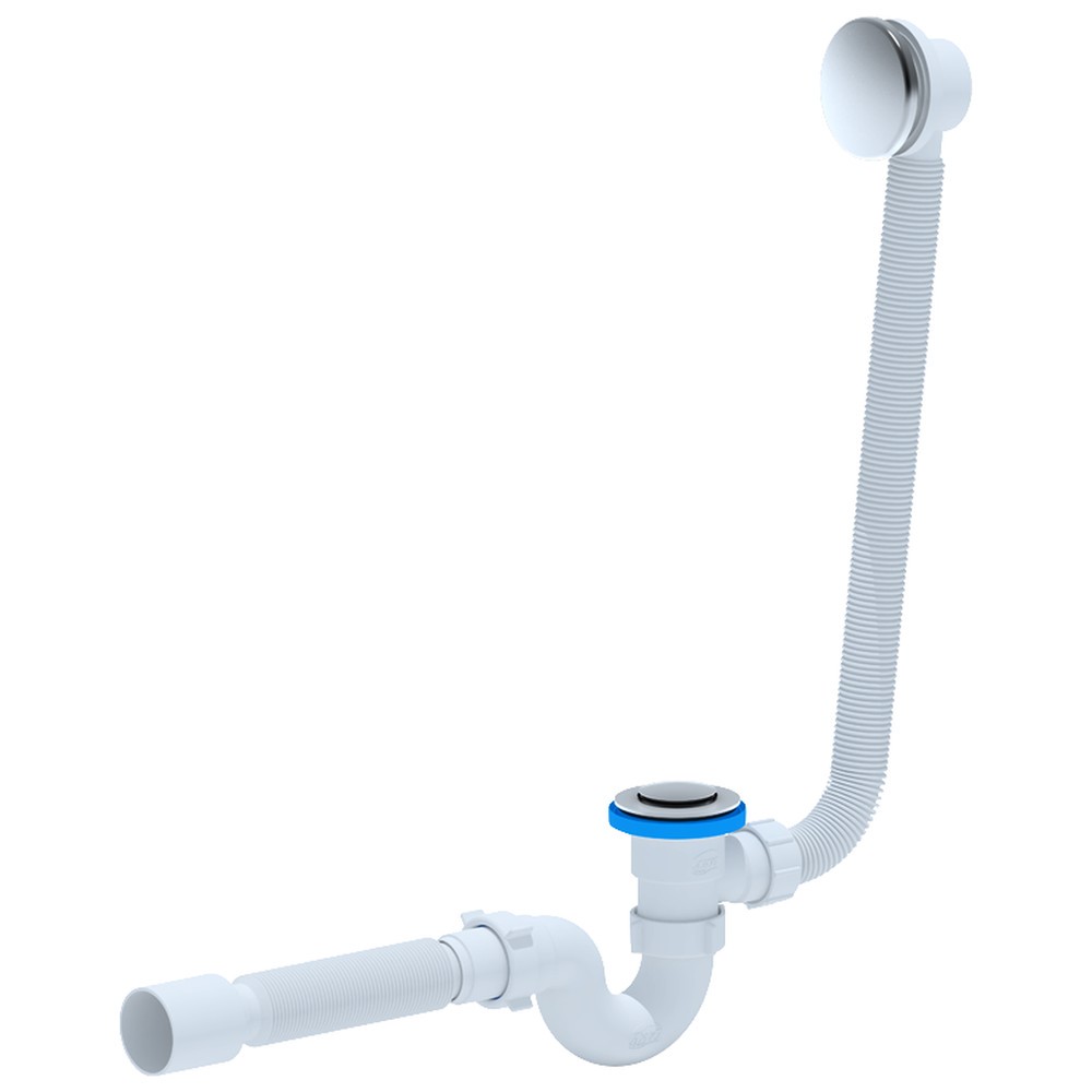 Сифон для ванны АНИ пласт EC155S с переливом 1 1/2х40/50 мм выпуск кнопка EC155S