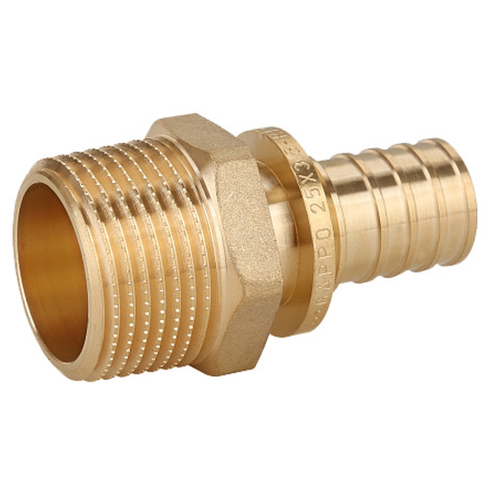 Переходник аксиальный Gappo с наружной резьбой латунь 25хR 3/4 1441461