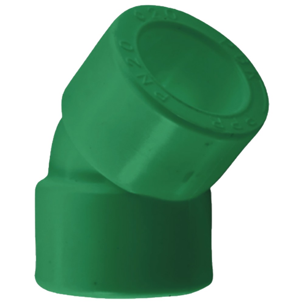Угольник полипропиленовый AntiFire PPR 40 мм 45° Green 033955