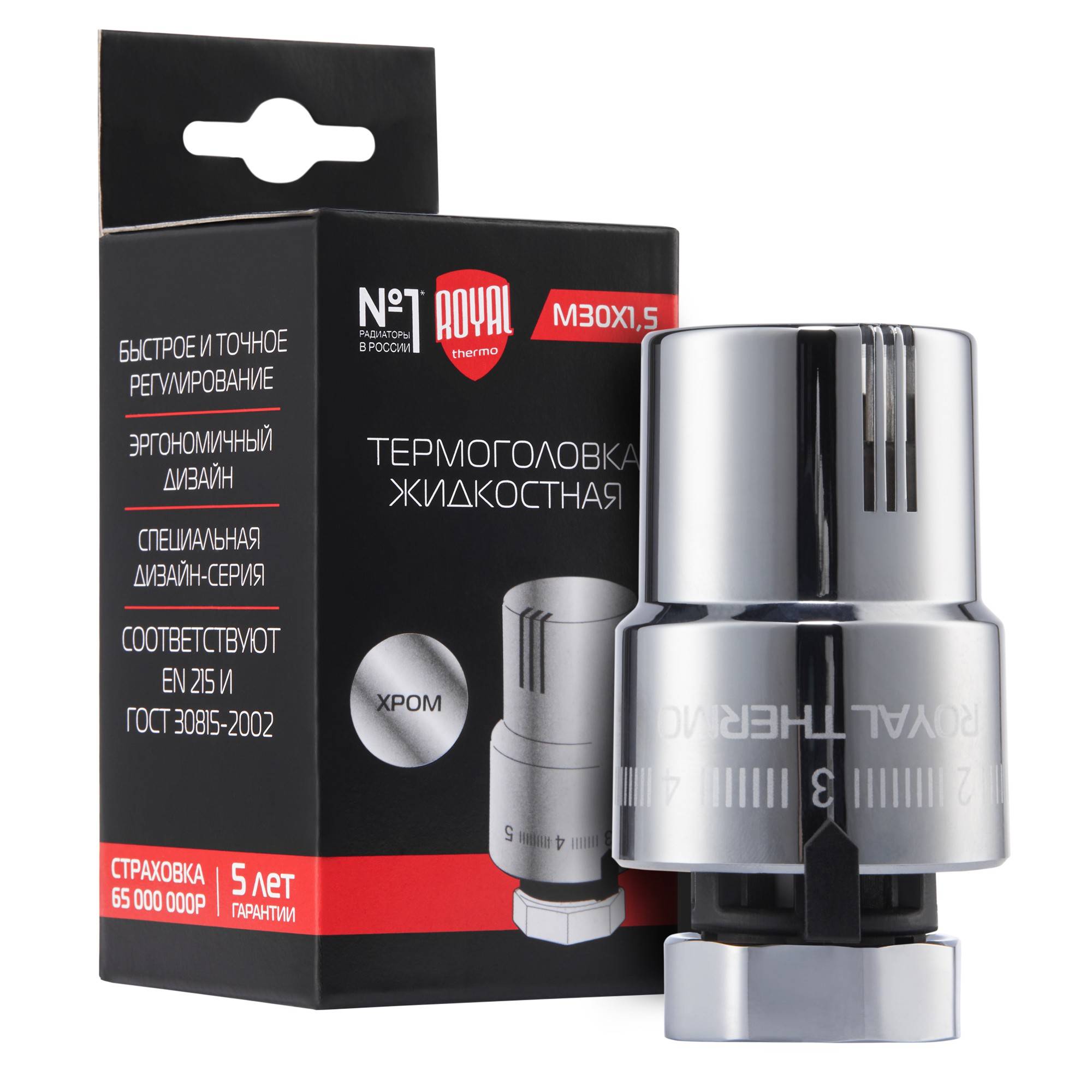 Термоголовка жидкостная Royal Thermo M30x1.5 хром 1488976