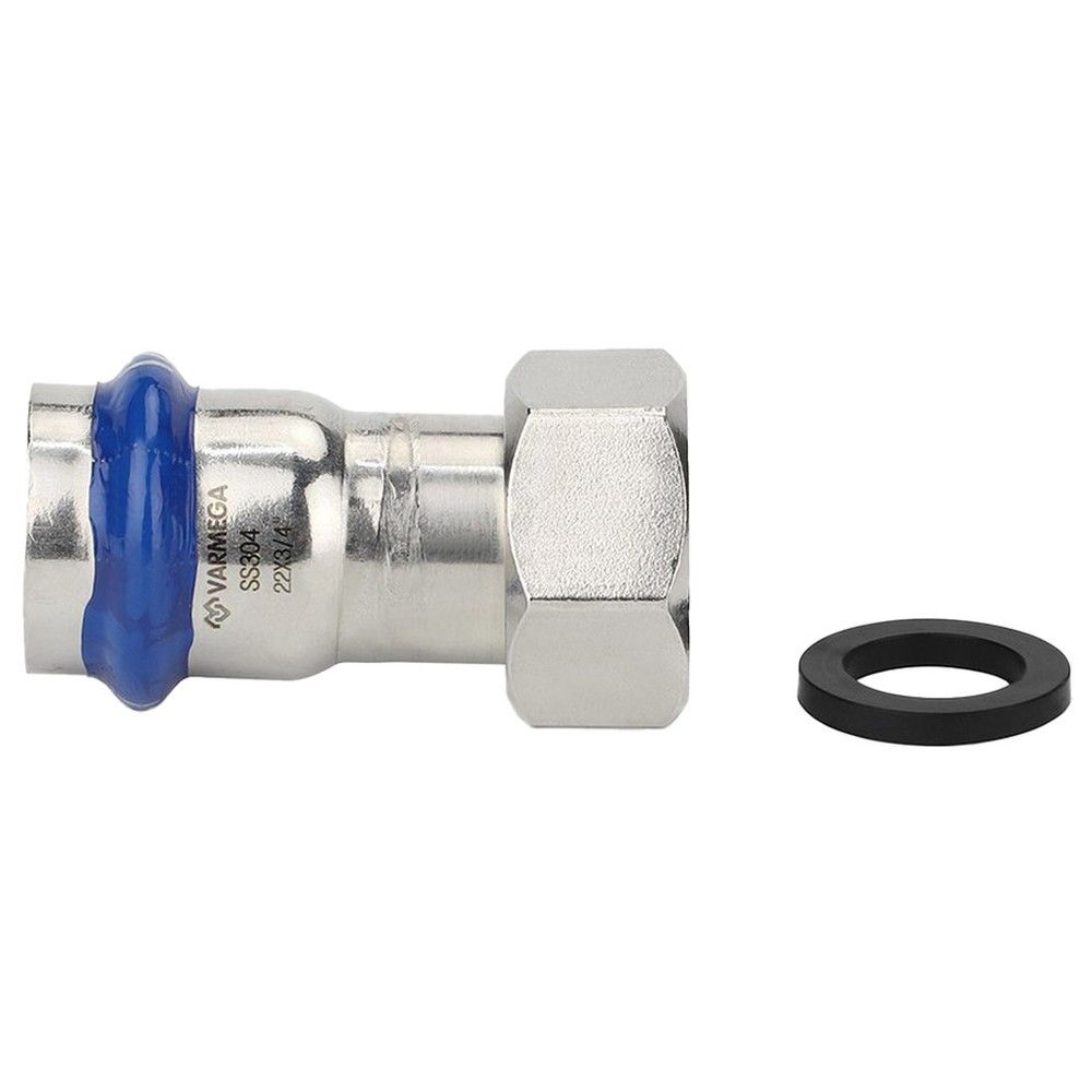 Муфта раструбная Varmega Inox Press с накидной гайкой 22x1 VM709002206