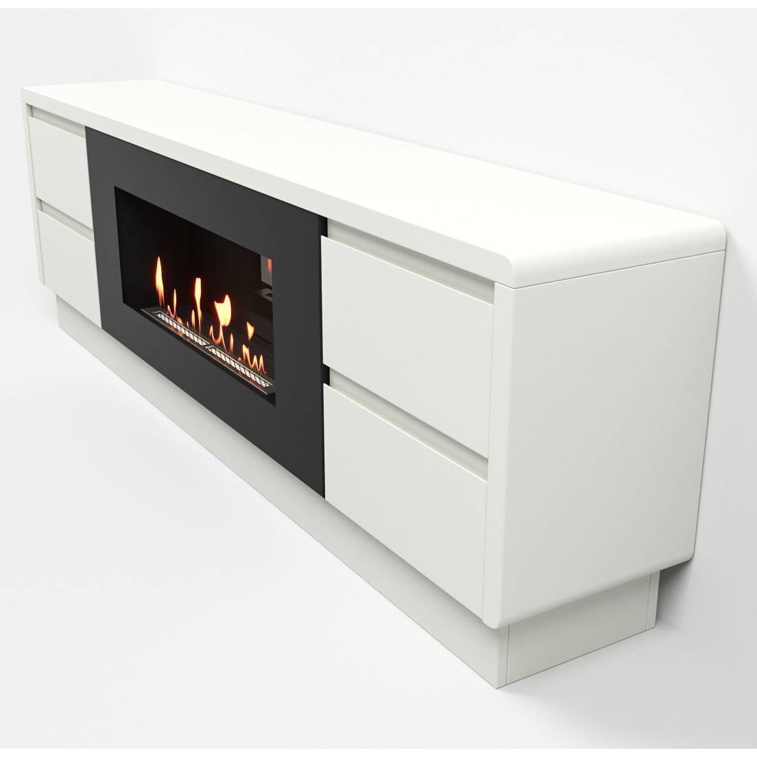 Тумба с биокамином Firelight BFP/P-1700 lux белая 1616365