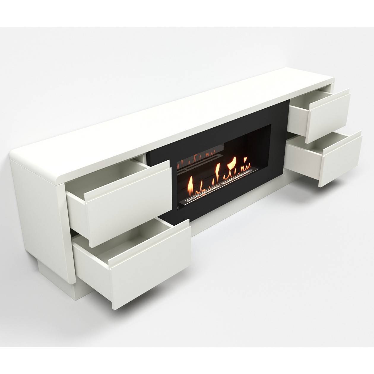 Тумба с биокамином Firelight BFP/P-1700 lux белая 1616365