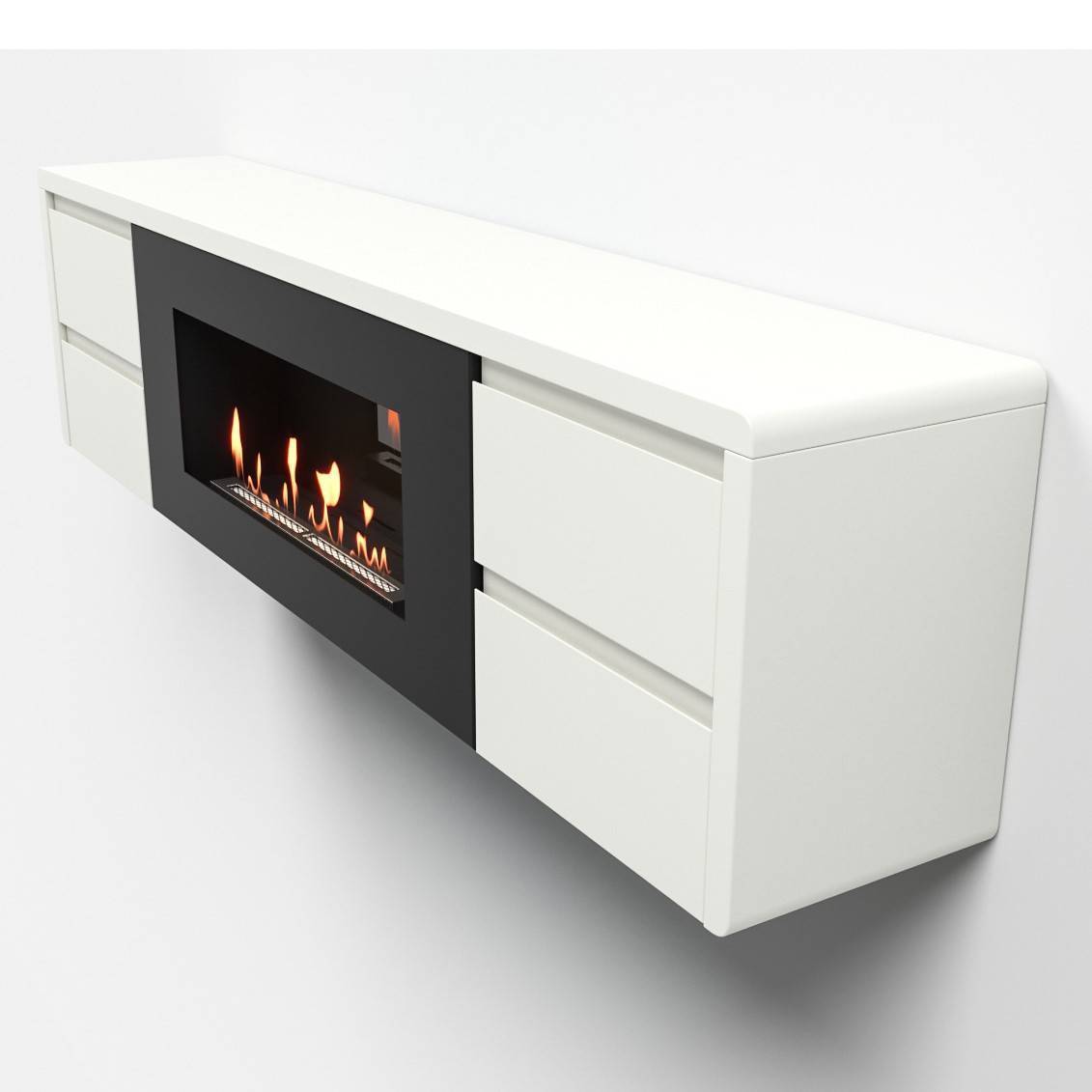 Тумба с биокамином Firelight BFP/P-1700 lux белая 1616365