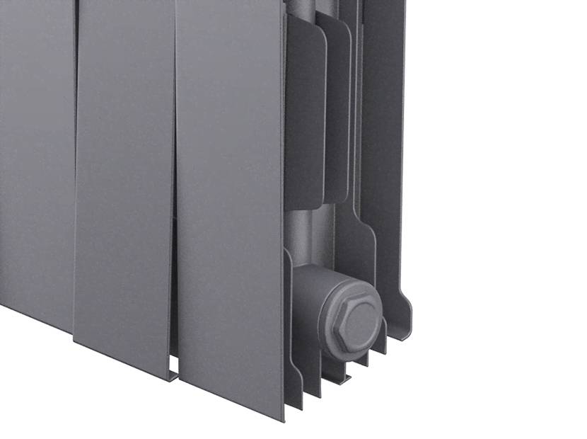 Радиатор биметаллический Royal Thermo PianoForte 200 Silver Satin 10 секций боковое подключение НС-1346019