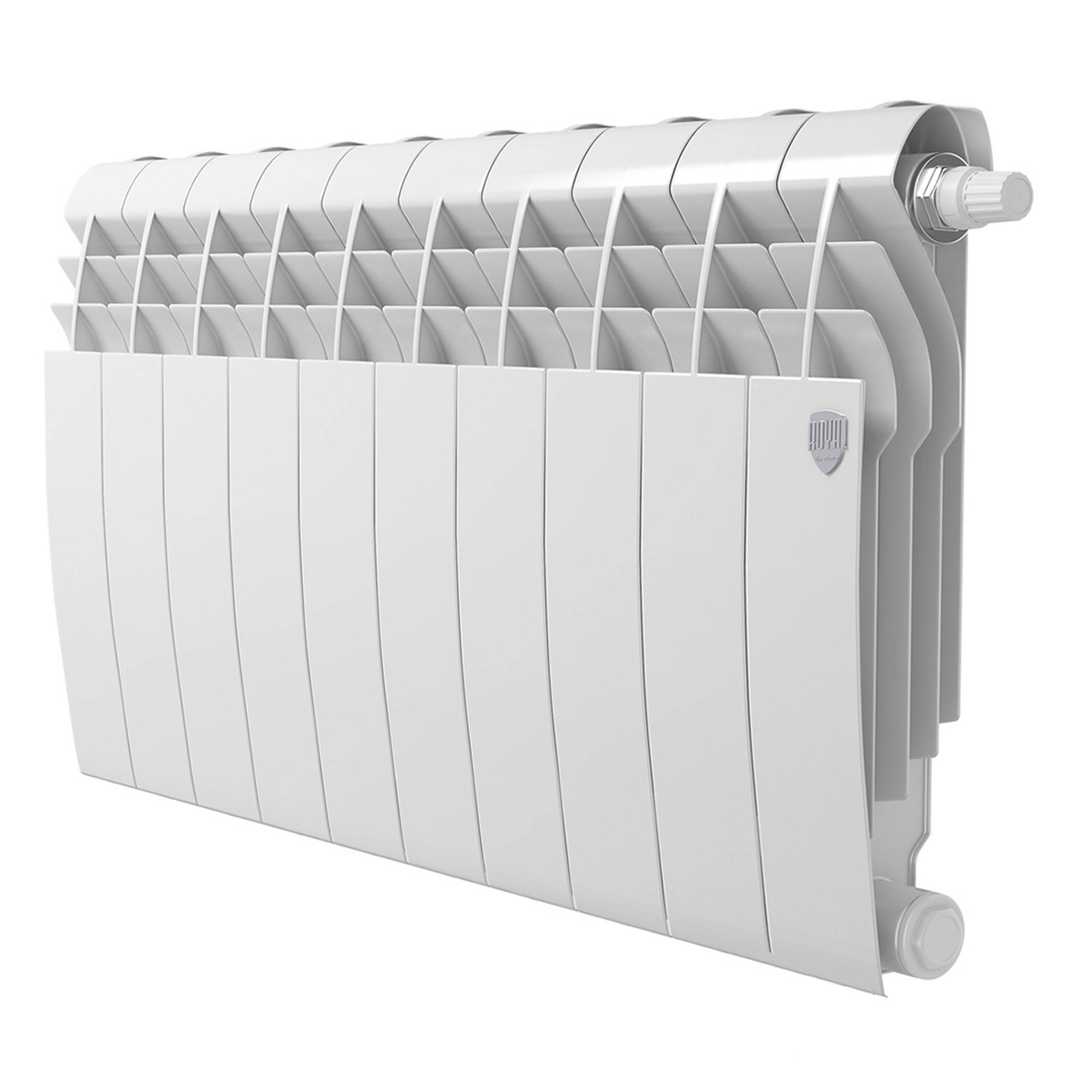 Биметаллический радиатор Royal Thermo BiLiner 350 Bianco Traffico VR 10 секций нижнее подключение 1506287