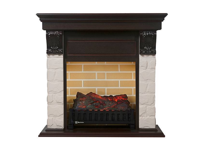 Портал для электрокамина Firelight Forte C белый камень, шпон темный дуб 1128515