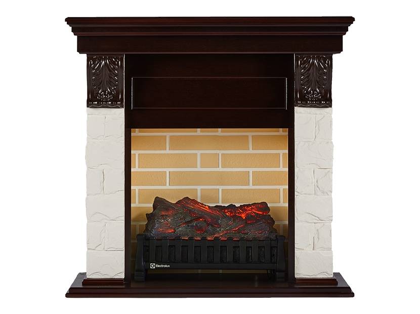 Портал для электрокамина Firelight Forte C белый камень, шпон темный дуб 1128515