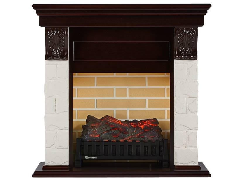 Портал для электрокамина Firelight Forte C белый камень, шпон темный дуб 1128515