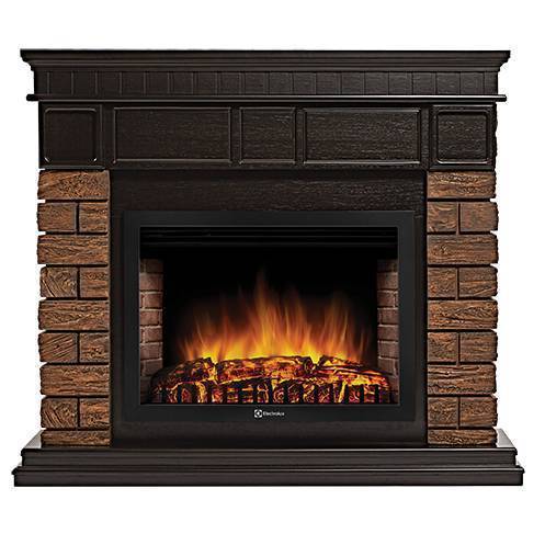 Каминокомплект Firelight Bricks Wood 30 с очагом Electrolux EFP/P-3320RLS венге/темный камень НС-1341264