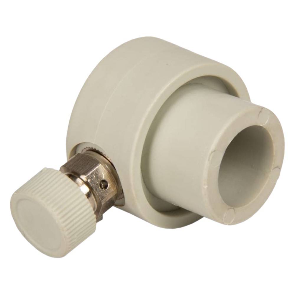 Заглушка полипропиленовая коллекторная со сбросным клапаном Lammin PPR 32 мм серая НС-1641450