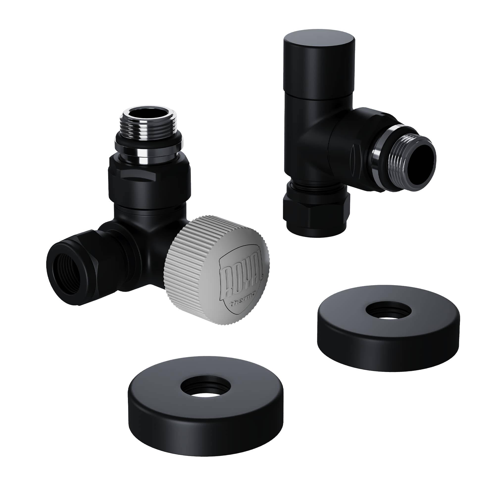 Набор термостатический трехосевой Royal Thermo Design Pro 15 мм M30x1,5 Черный НС-1646647