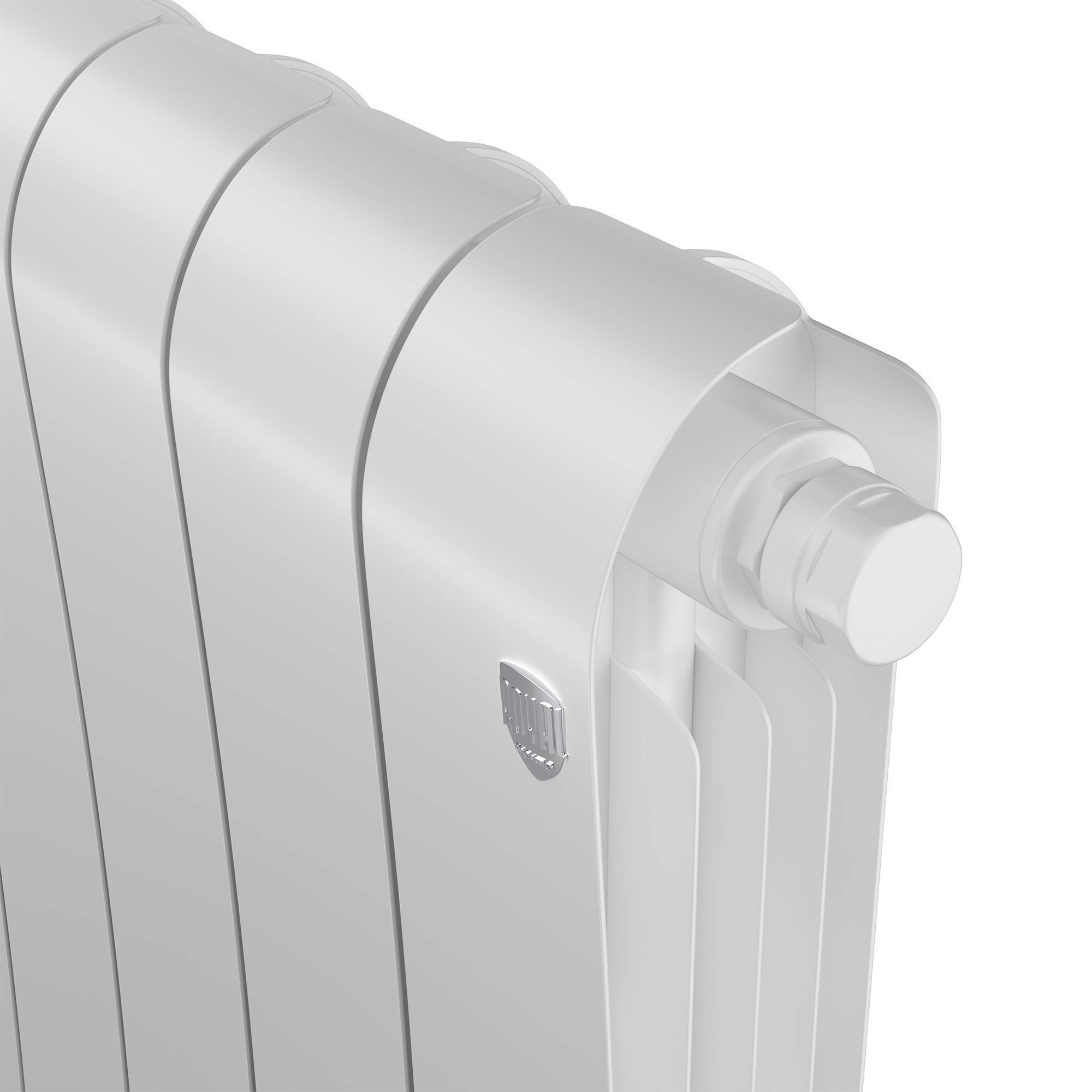 Радиатор биметаллический Royal Thermo Infinity 500 Bianco Traffico VR80 10 секций нижнее подключение НС-1658376