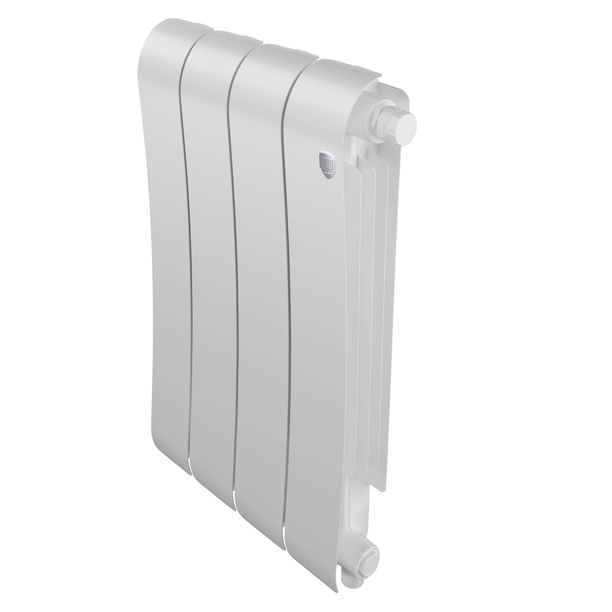 Радиатор биметаллический Royal Thermo Infinity 500 Bianco Traffico VR80 4 секции нижнее подключение НС-1658378