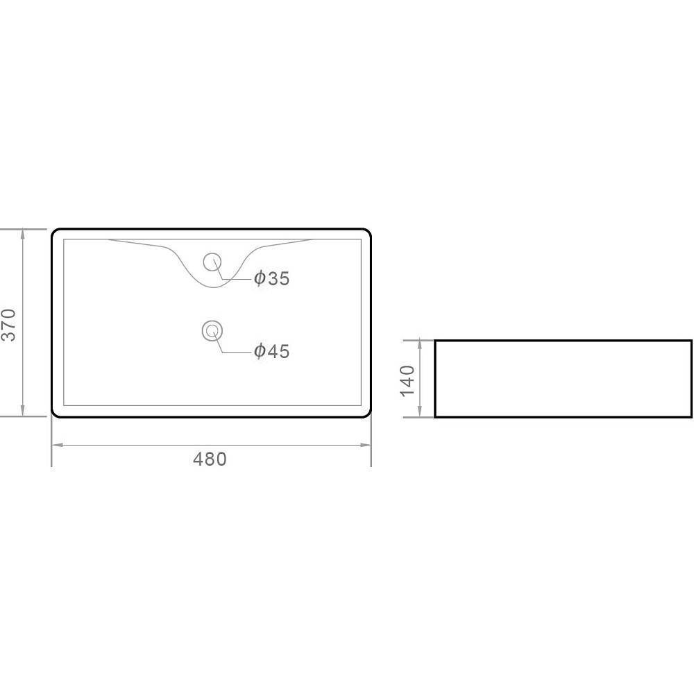 Раковина накладная Orange B01 черный матовый B01-475mb