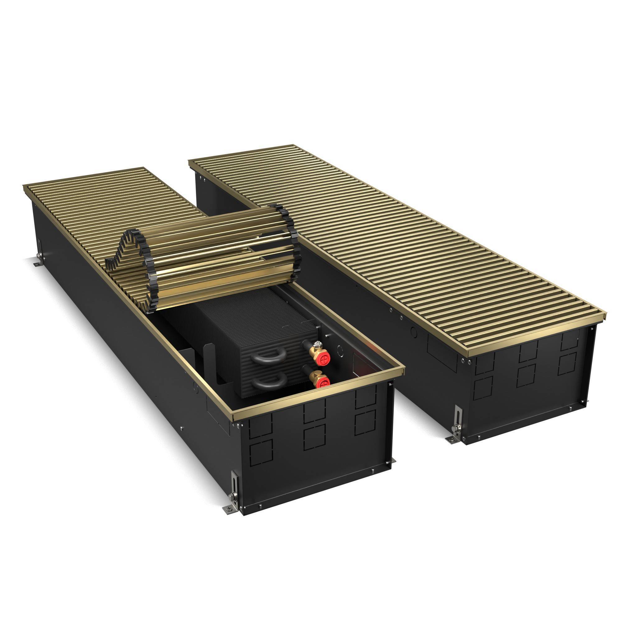 Конвектор внутрипольный Royal Thermo ATRIUM 190x300x900 мм продольная решетка светлая бронза НС-1477649