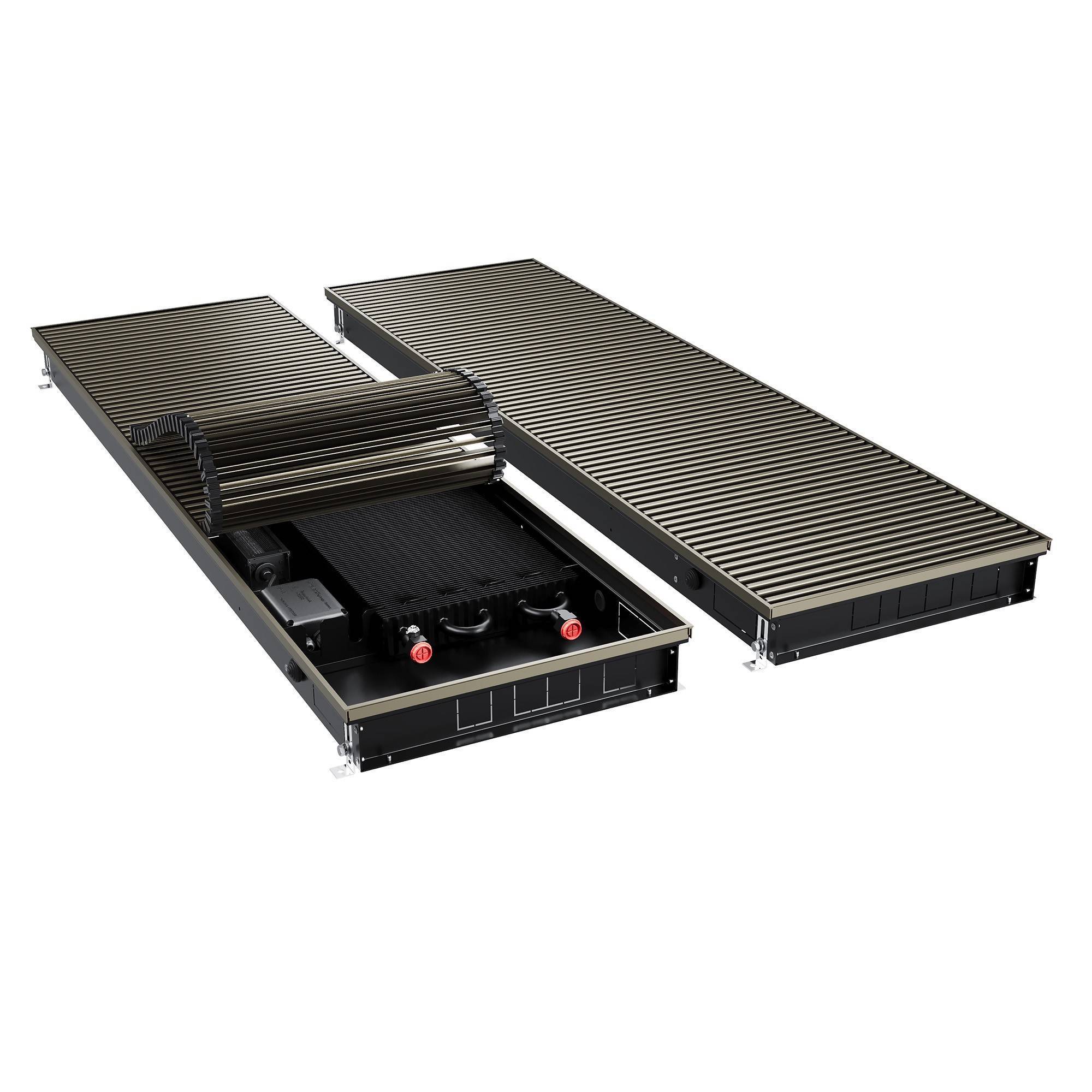 Конвектор внутрипольный Royal Thermo ATRIUM TURBO 80x400x1900 мм с вентилятором Светлая бронза НС-1699047