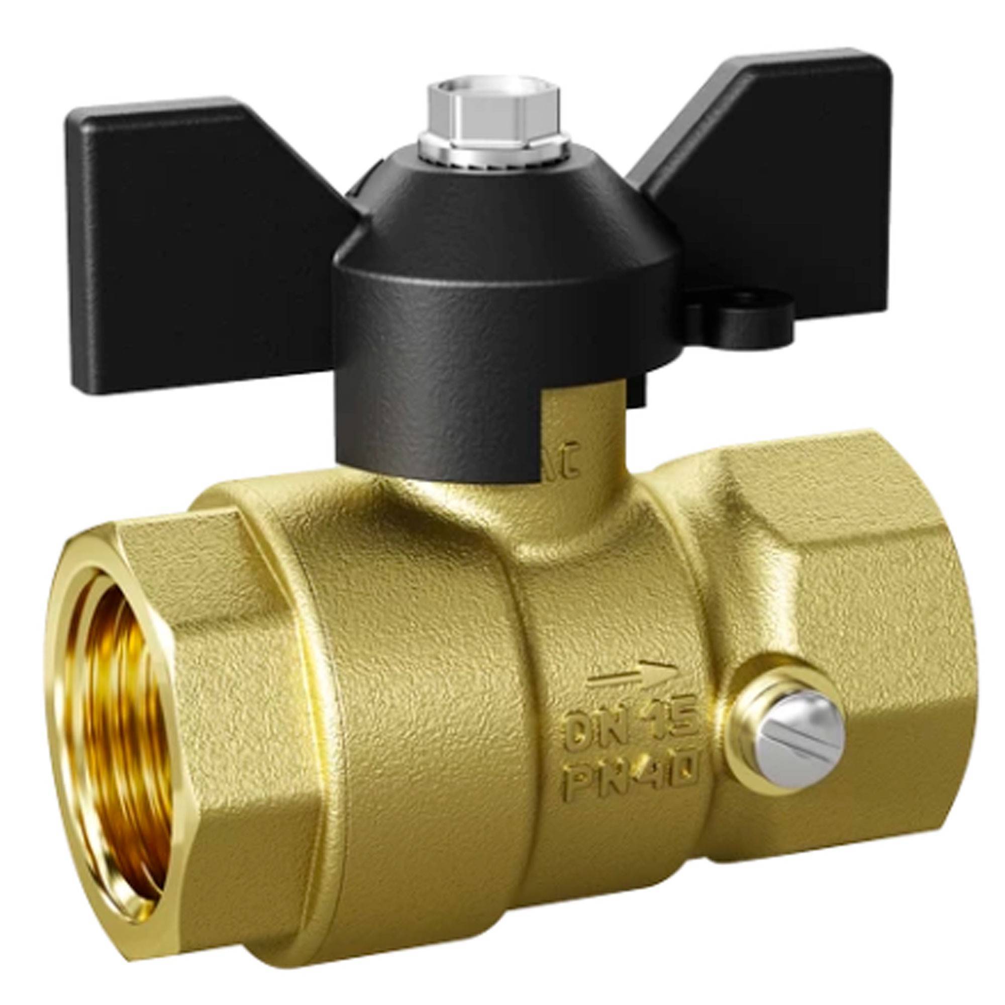 Кран шаровой латунный LD Pride 44.15.В-В.М.Б Ду 15 Ру 16 для манометра бабочка 44.15.В-В.М.Б