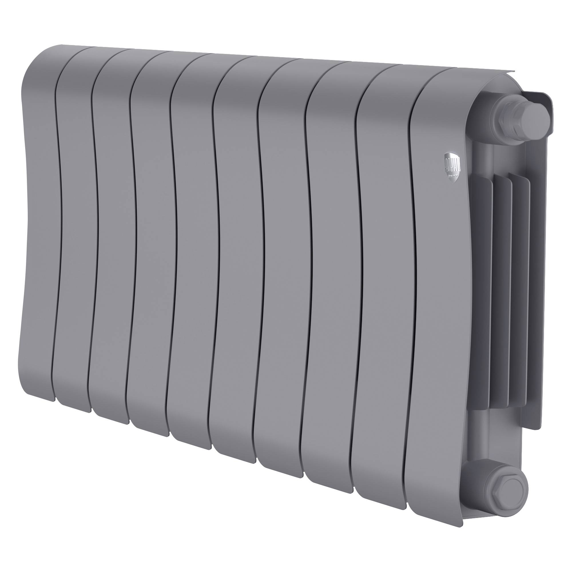 Радиатор биметаллический Royal Thermo Infinity 300 Silver Satin VR80 10 секций нижнее подключение НС-1696347