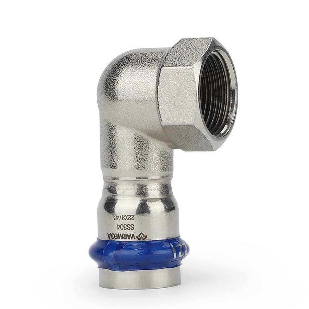 Угольник 90° Varmega Inox Press раструб — внутренняя резьба 18 мм x 1/2 1659681