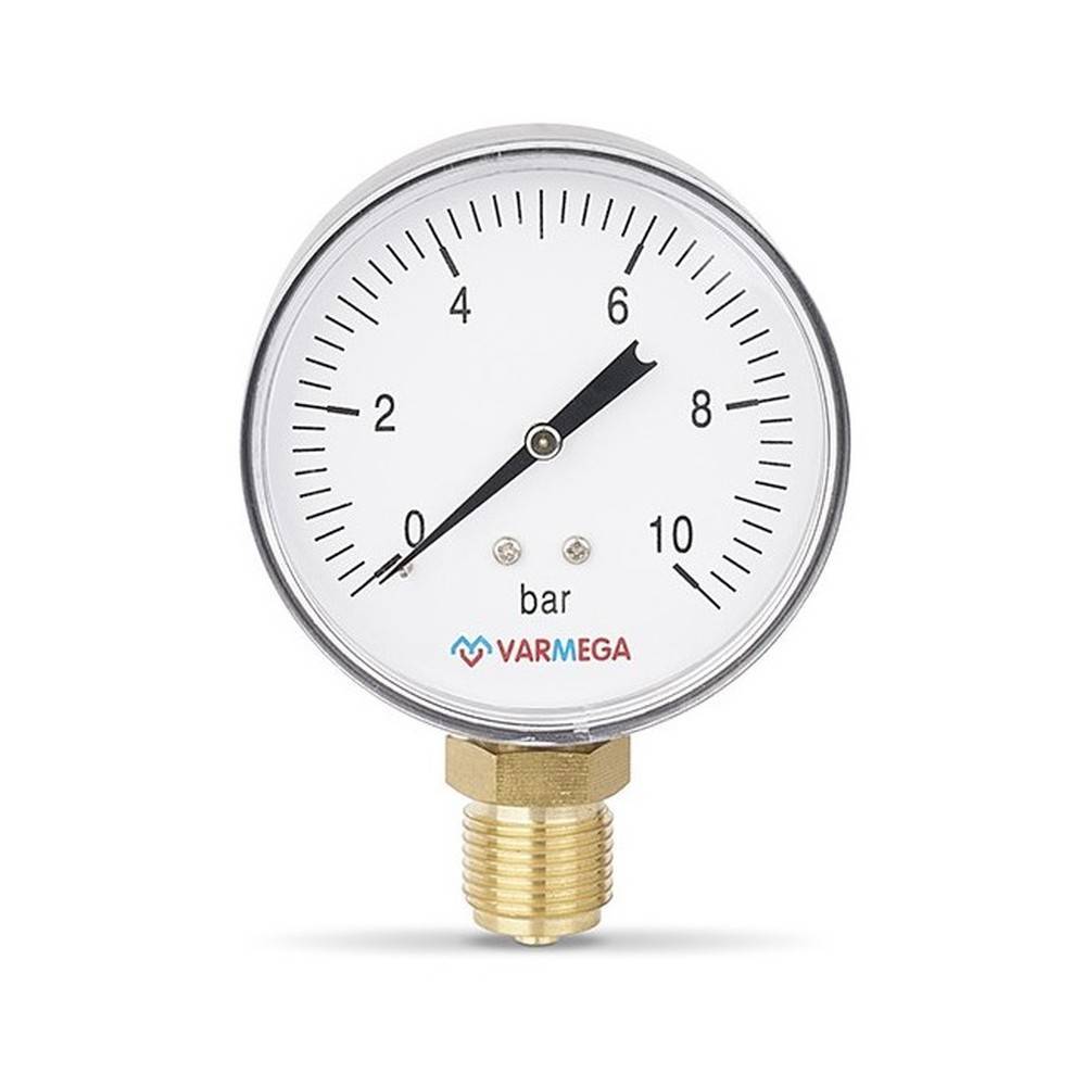 Манометр радиальный Varmega 80 мм 10 бар 1/2 VMMT10-801004