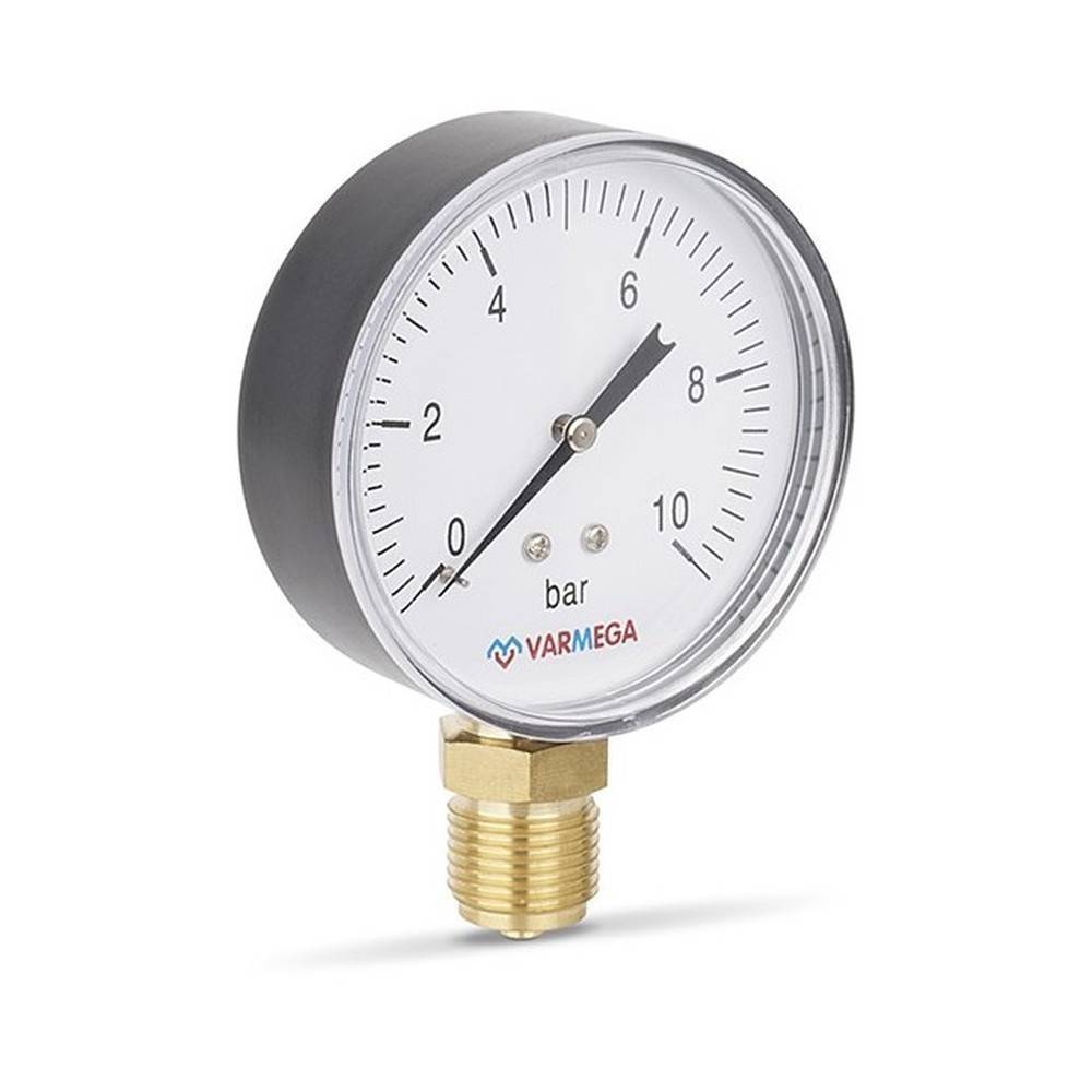 Манометр радиальный Varmega 80 мм 10 бар 1/2 VMMT10-801004