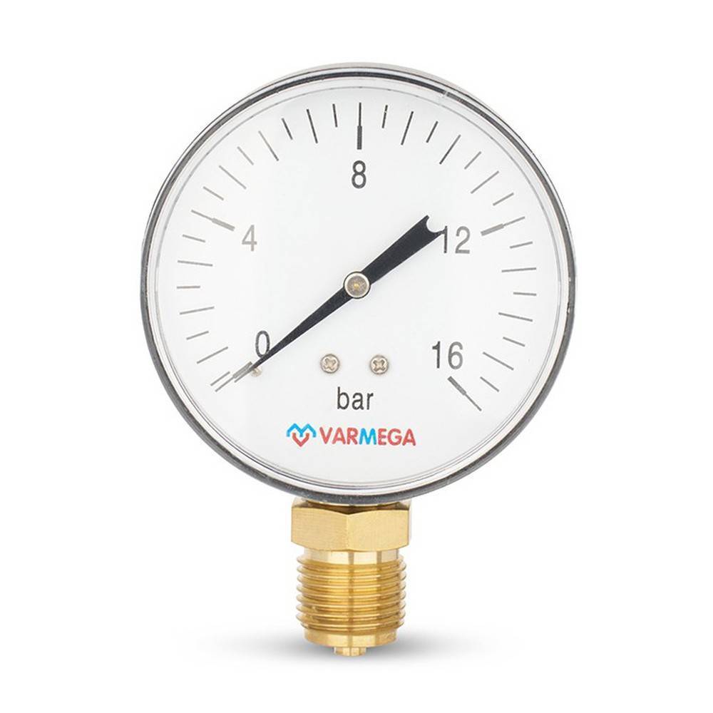 Манометр радиальный Varmega 80 мм 16 бар 1/2 VMMT10-801604