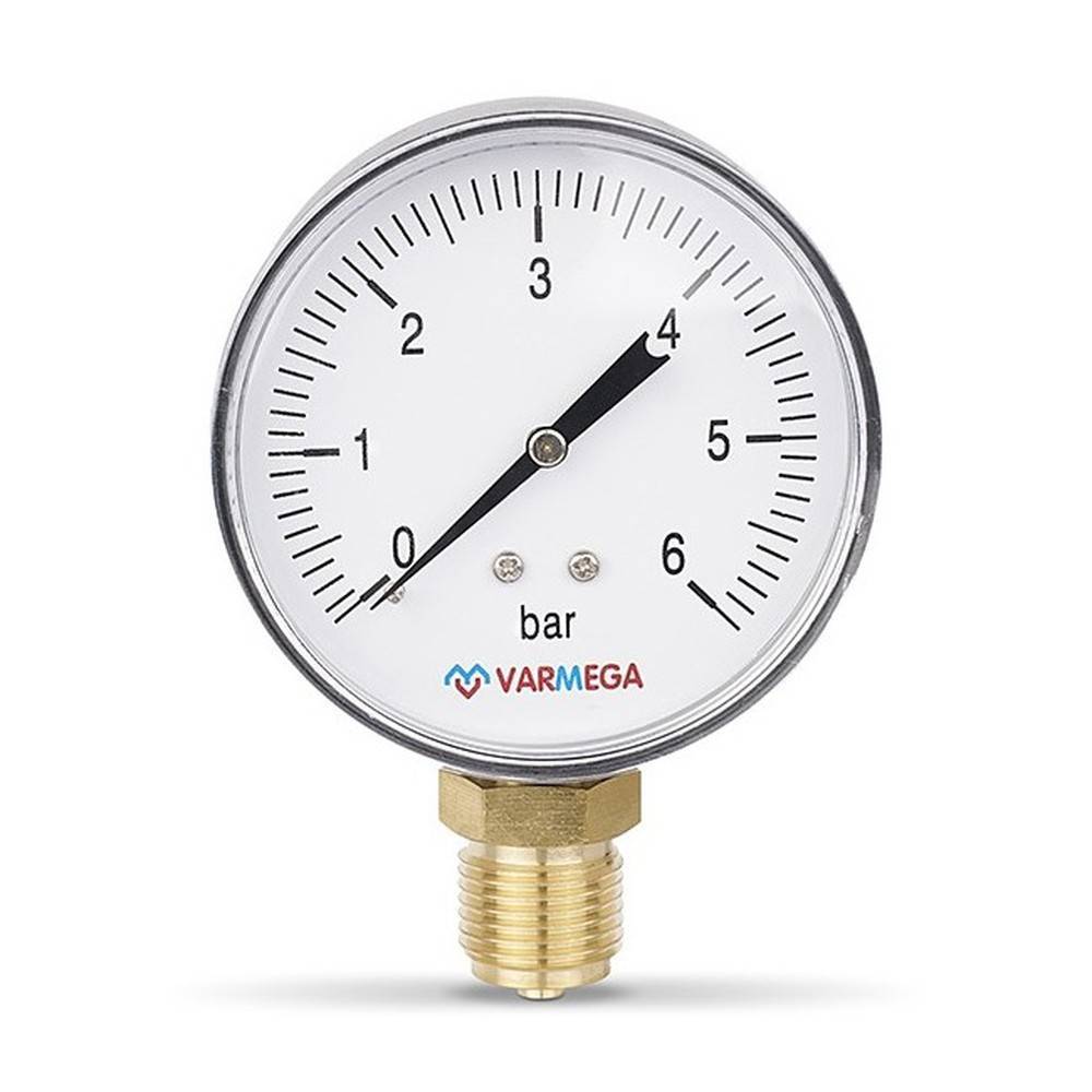 Манометр радиальный Varmega 80 мм 6 бар 1/2 VMMT10-800604