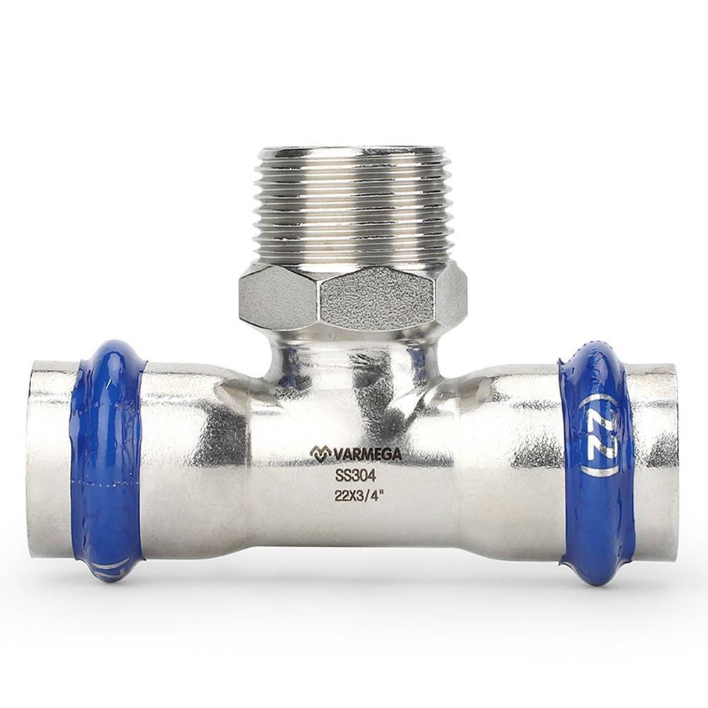 Тройник пресс VARMEGA Inox Press НР 35x1 1/4x35 мм V1042353235