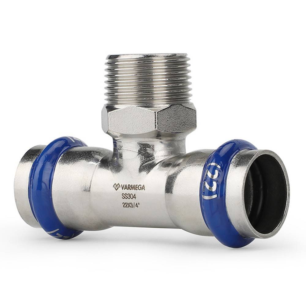 Тройник пресс VARMEGA Inox Press НР 35x1x35 мм V1042352535