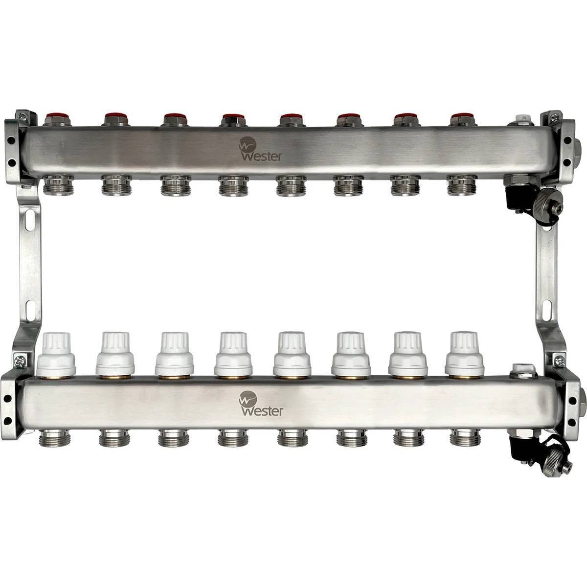 Коллекторный блок из нержавеющей стали Wester MUVS 1x3/4 8 выходов MUVS8134