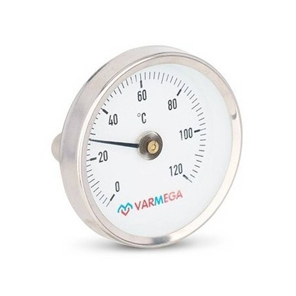 Термометр биметаллический накладной Varmega 0-120 °C 80 мм с пружиной VMMT05-805000