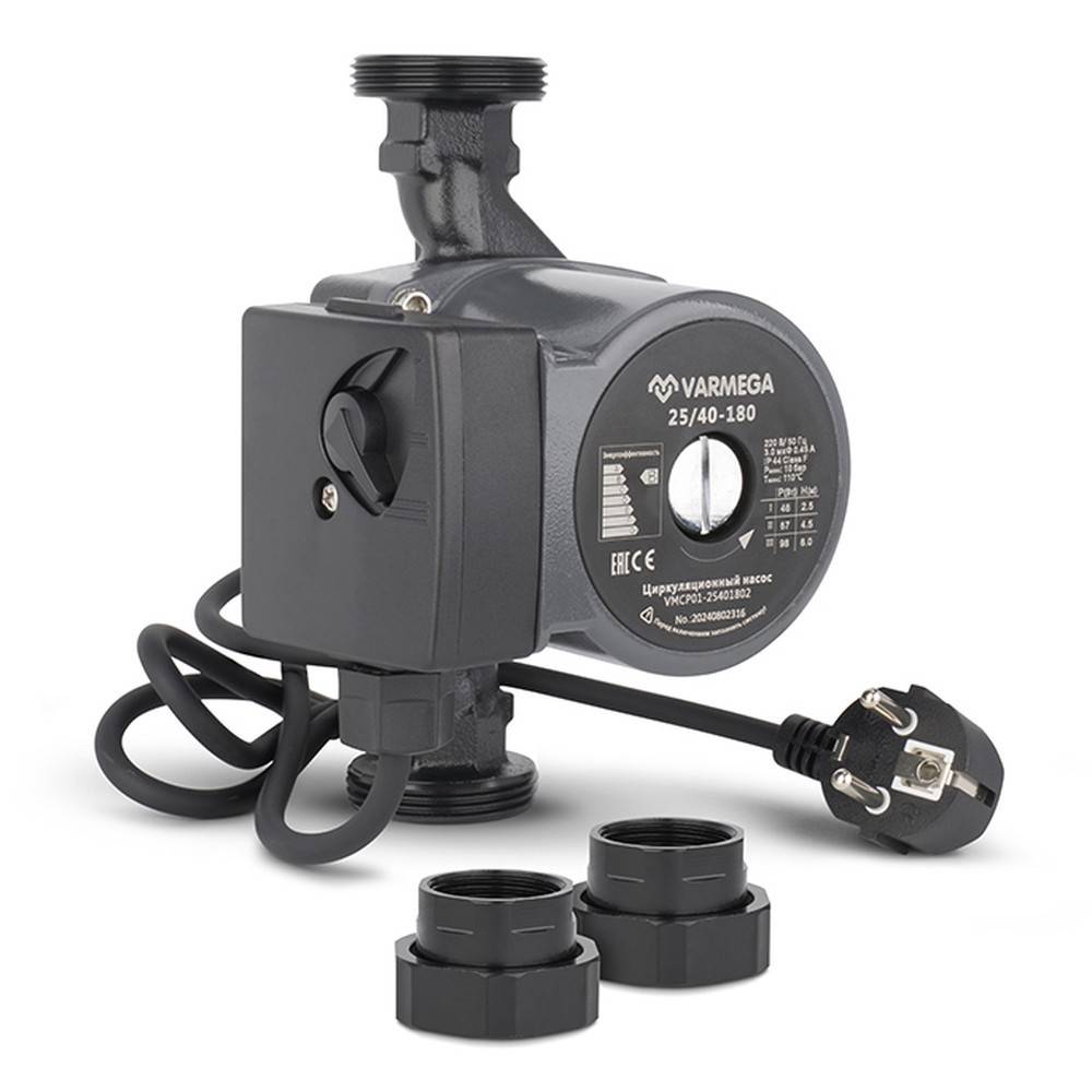 Насос циркуляционный Varmega 25-40-180 с гайками VM15101
