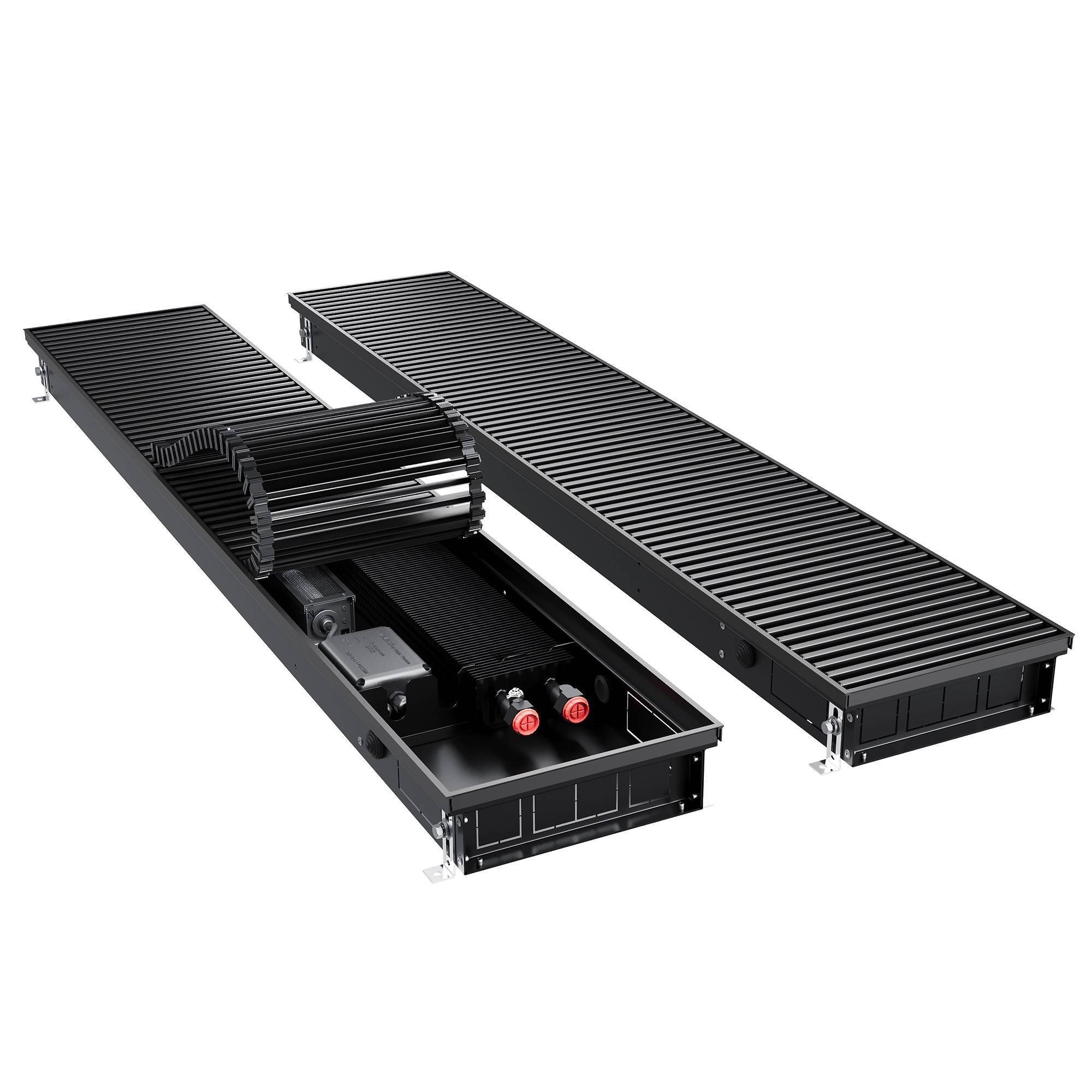 Конвектор внутрипольный Royal Thermo ATRIUM TURBO 80x250x2500 мм с вентилятором черный НС-1698907