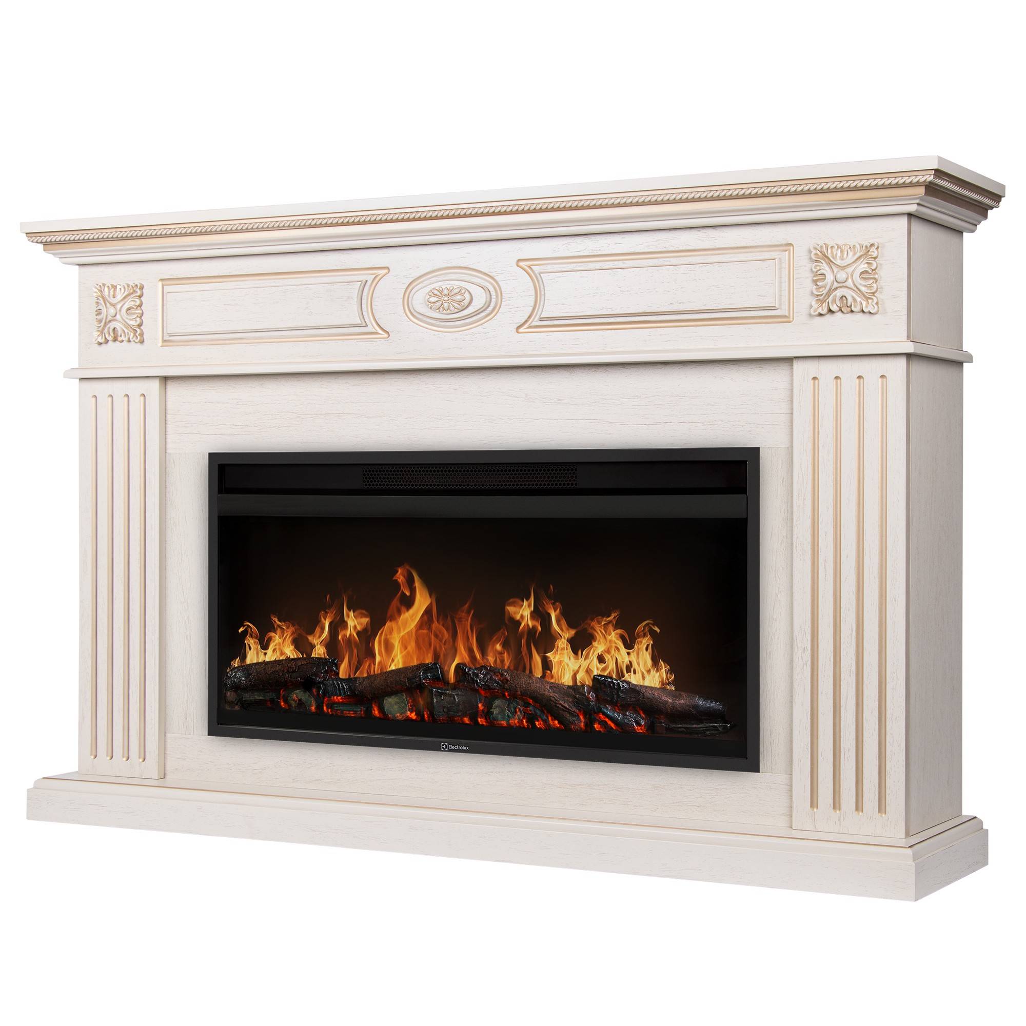 Каминокомплект Electrolux EFP/P-4220LS с порталом Firelight Siena 42/40/36 слоновая кость с золотой патиной НС-1721284