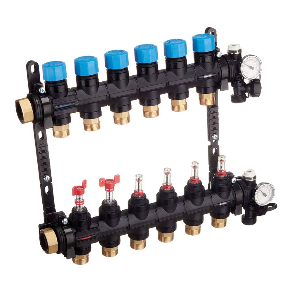 Коллекторная группа Henco MDK 1 x 6 x 3/4 EK композитная с расходомерами и термометрами MDK-06