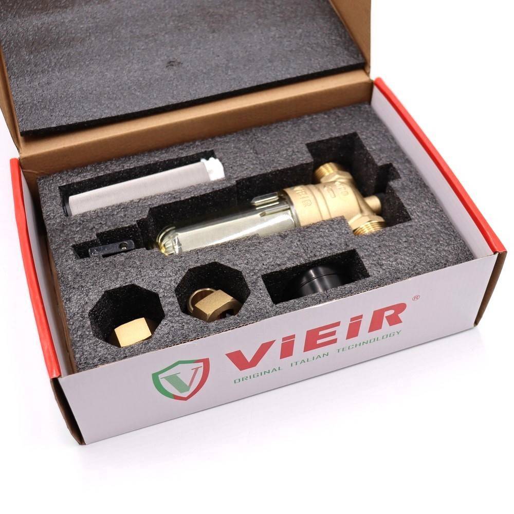 Фильтр промывной VIEIR 3/4 с манометром для холодной воды VR170-20